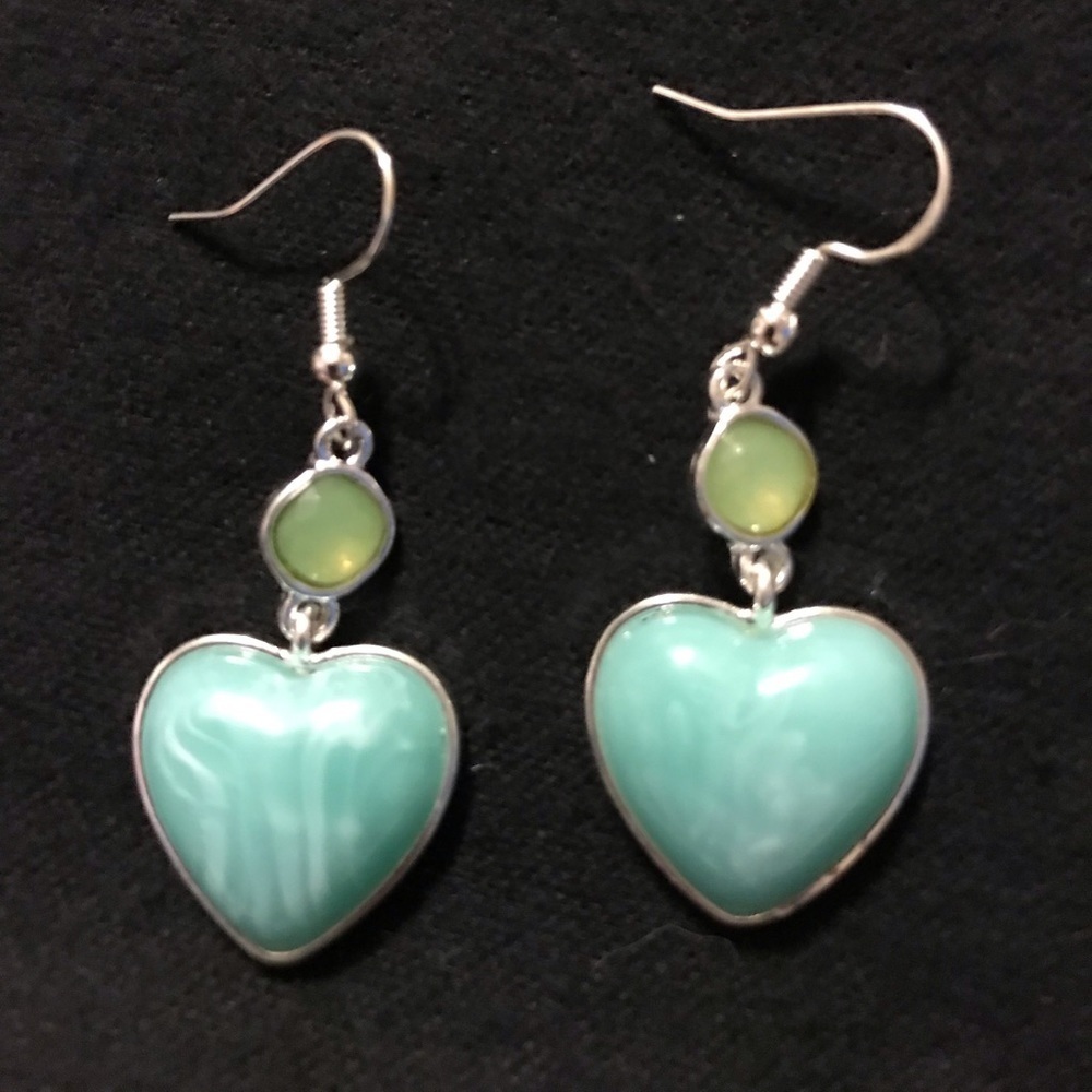Amazonite & Green Tourmaline 💚 shaped Earrings